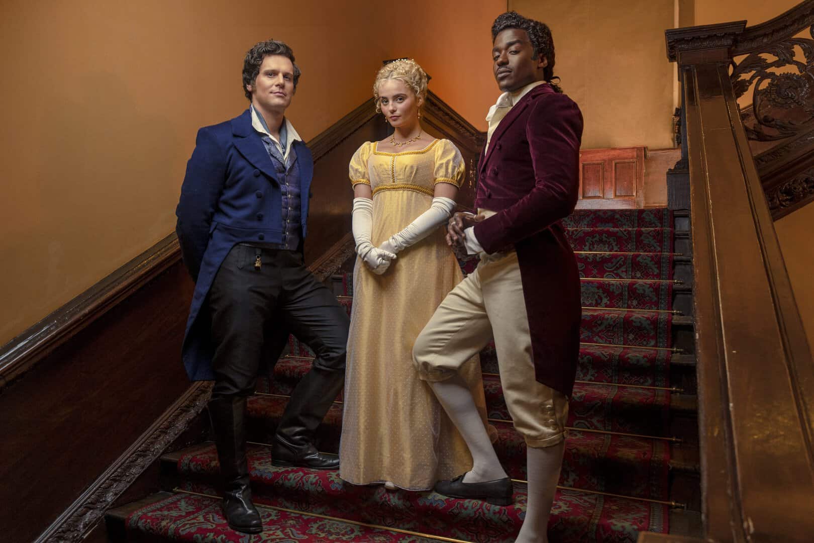 L-R - Jonathan Groff, Millie Gibson and Ncuti Gatwa.